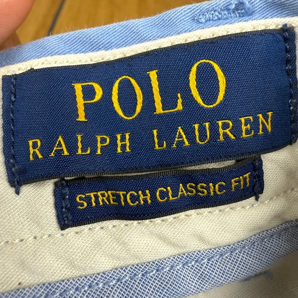 Polo Ralph Lauren Shorts Mens 42‎ Blue Fish Print Stretch Classic Fit